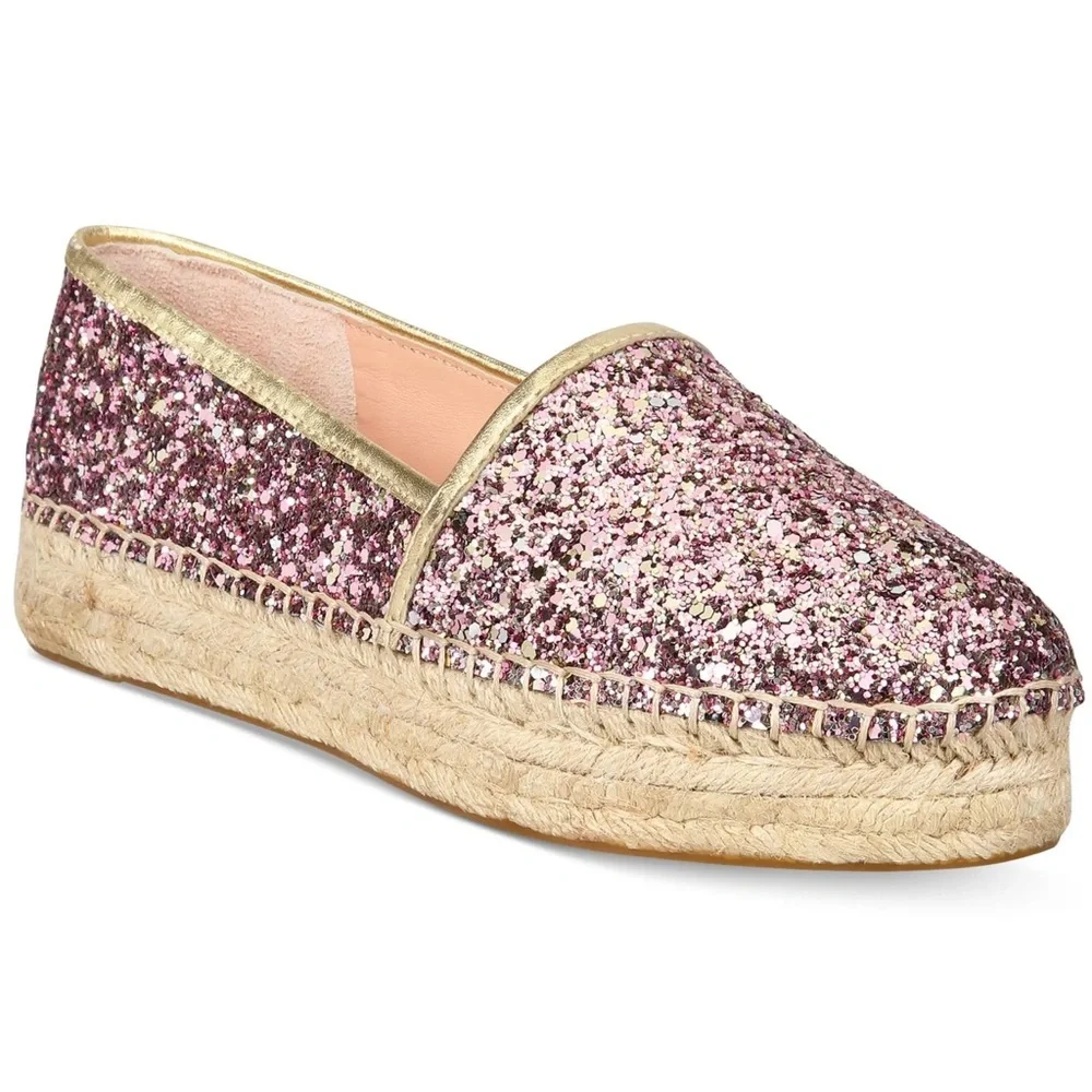 Kate Spade glitter pink espadrilles